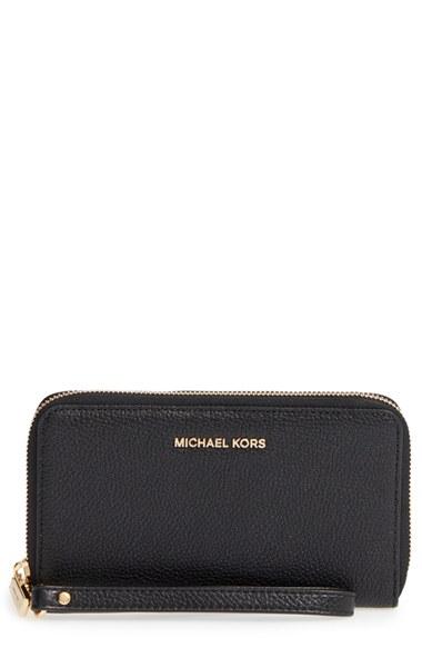 Women's Michael Michael Kors Mercer Large Leather Tech Wristlet -