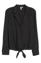 Women's Treasure & Bond Tie Front Shirt - Black