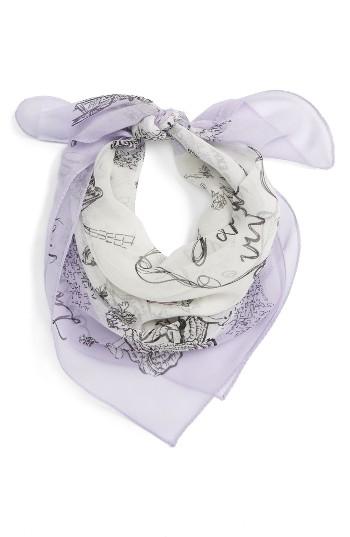 Women's Echo Joie De Vivre Square Silk Scarf, Size - Purple