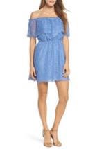 Women's Bb Dakota Zinnia Lace Ruffle Off The Shoulder Dress - Blue