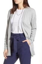 Women's Halogen Ruched Sleeve Cardigan - Grey
