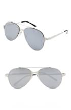 Women's Nem 55mm Mirrored Aviator Sunglasses - Silver W Mirror Lens