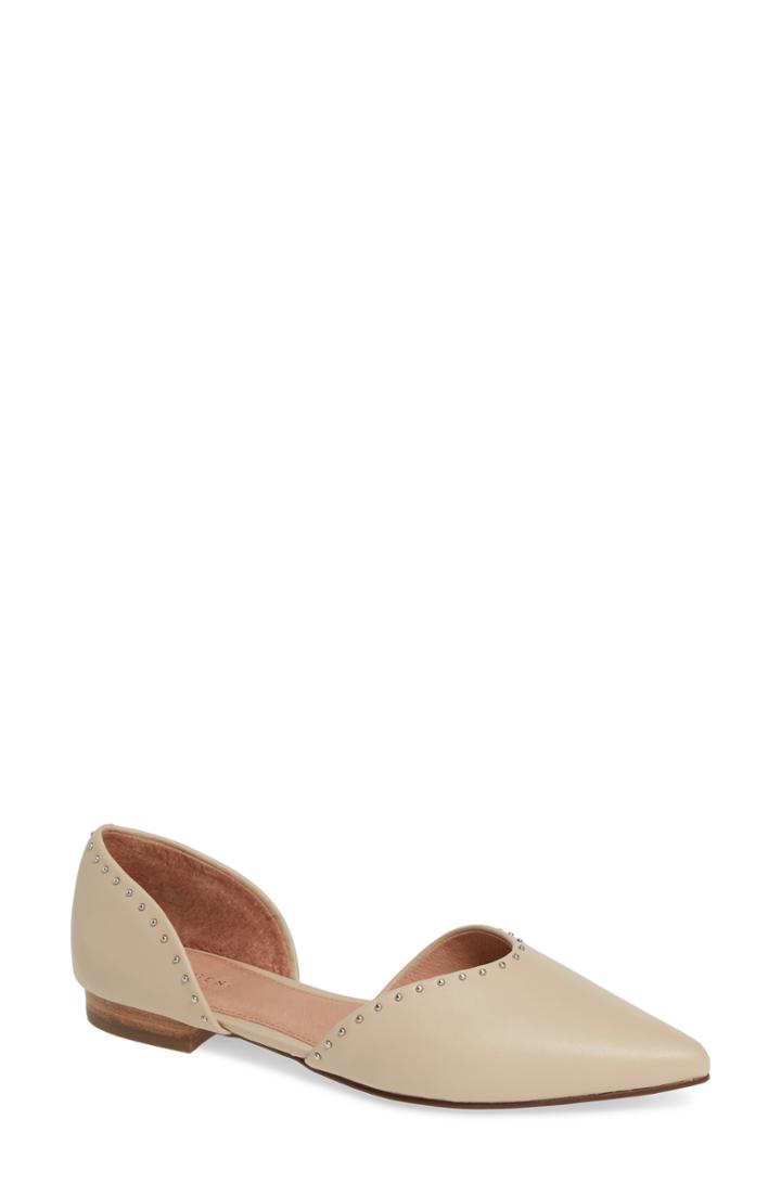 Women's Halogen Eve Studded D'orsay Flat M - Beige