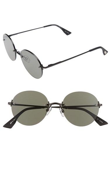 Women's Le Specs 'bodoozle' 49mm Round Sunglasses - Matte Black
