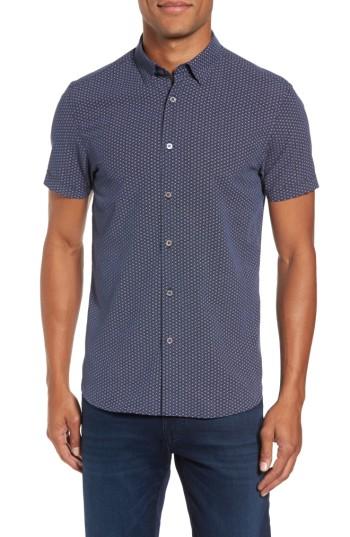 Men's Ted Baker London Geo Polynosic Slim Fit Woven Shirt (m) - Blue