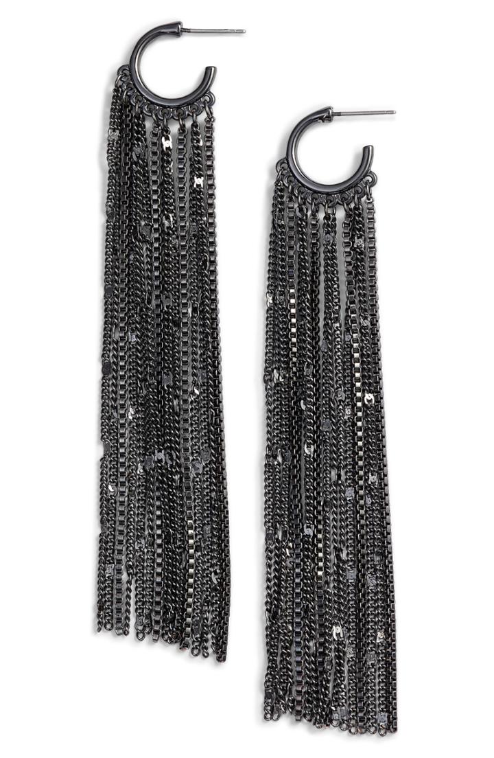 Women's Halogen Long Chain Fringe Earrings