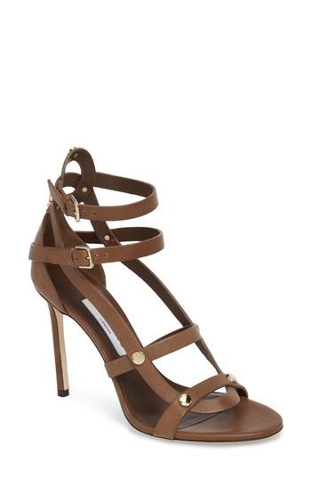 Women's Jimmy Choo Motoko Studded Cage Sandal Us / 39eu - Brown