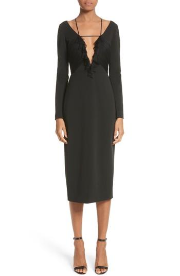 Women's Cushnie Et Ochs Ruffle Pencil Dress - Black