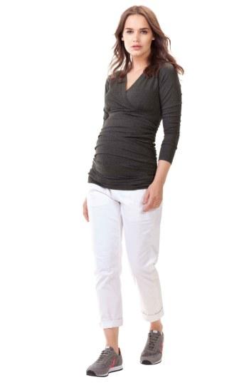 Women's Isabella Oliver 'poppy' Ruched Surplice Maternity Top - Grey