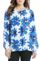 Women's Karen Kane Daisy Print Handkerchief Top - Blue