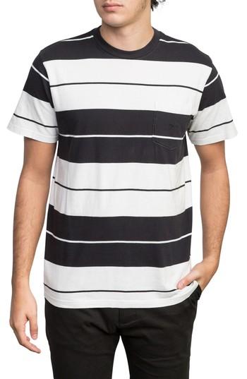 Men's Rvca Ellis Stripe Pocket T-shirt - Black