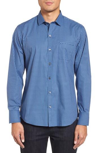 Men's Zachary Prell Hackell Check Sport Shirt - Blue