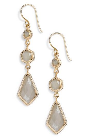 Women's Anna Beck Grey Moonstone Linear Drop Earrings