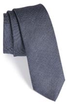 Men's Boss Solid Silk & Linen Tie, Size - Blue