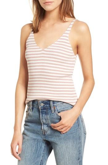 Women's Cotton Emporium Stripe Sweater Camisole - Pink