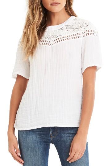 Women's Michael Stars Lace Yoke Gauze Top