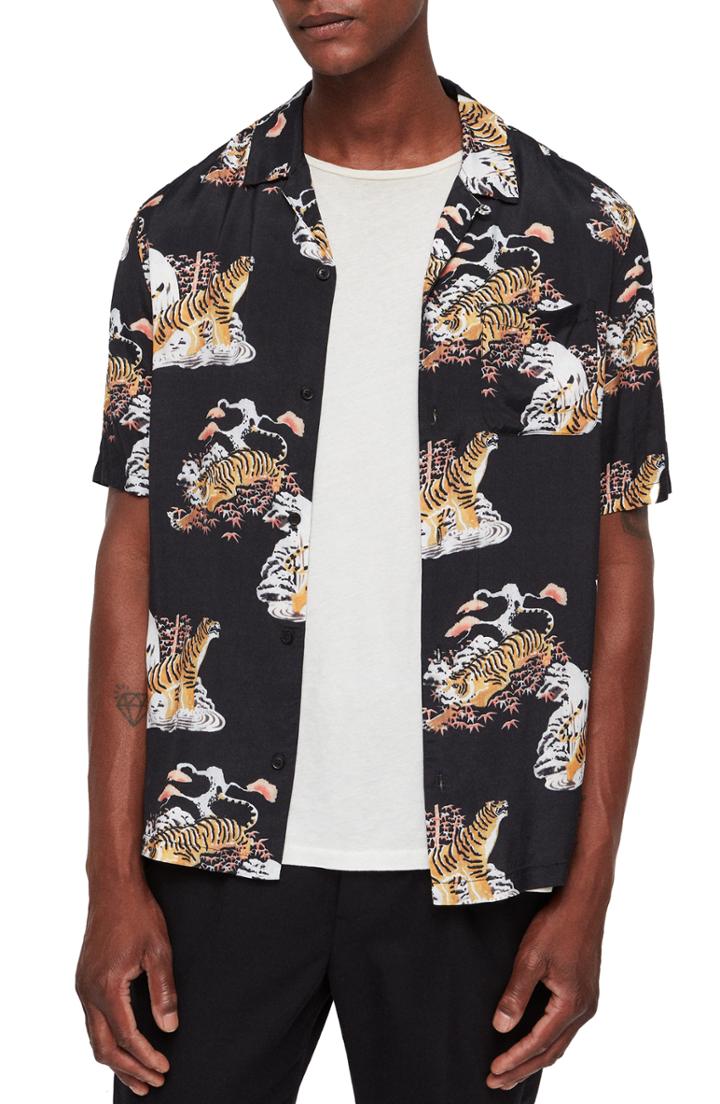 Men's Allsaints Kirshma Slim Fit Print Shirt