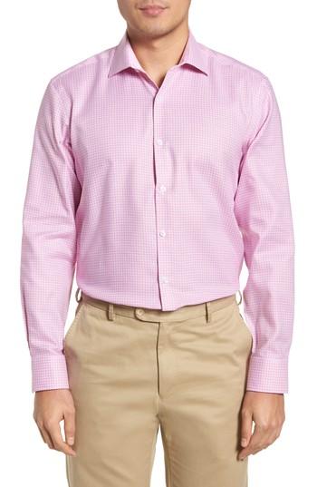 Men's Tailorbyrd Anson Trim Fit Check Dress Shirt - 32/33 - Pink