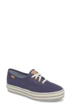 Women's Keds Triple Stripe Foxing Platform Sneaker .5 M - Blue