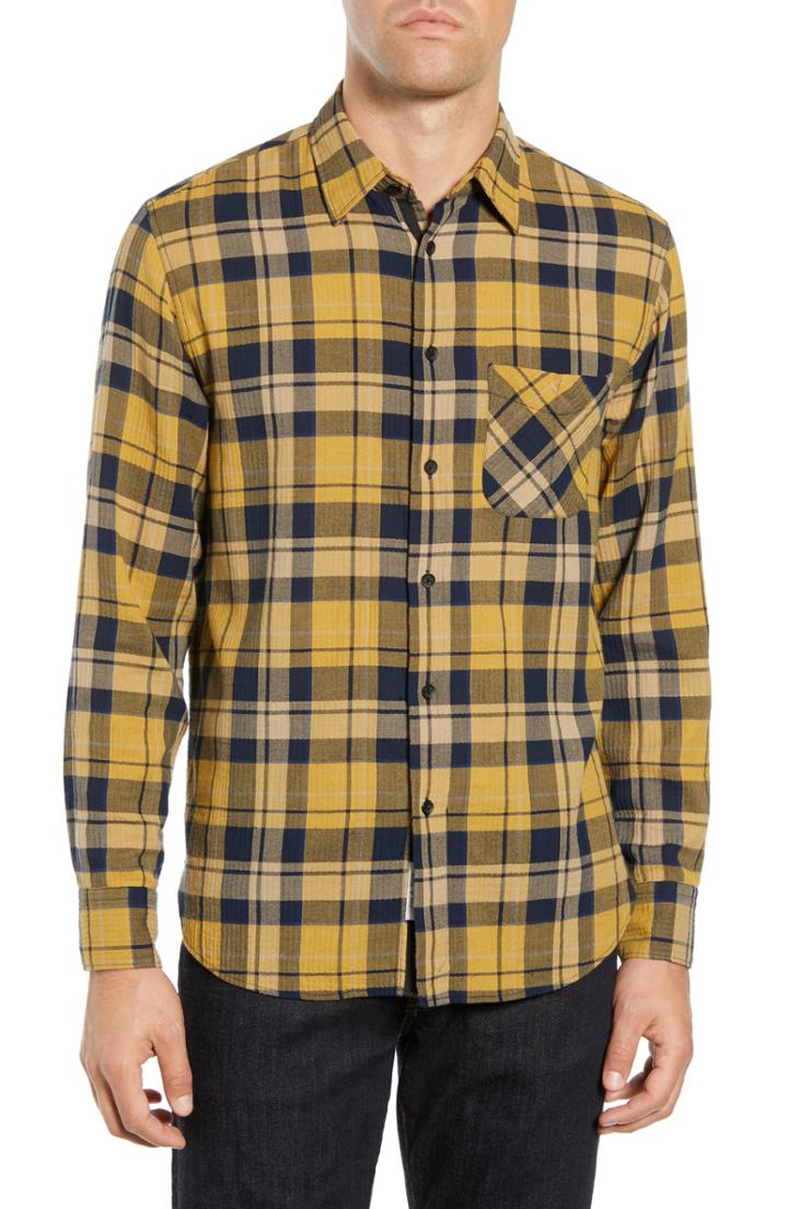 Men's Rag & Bone Fit 3 Plaid Beach Shirt - Yellow