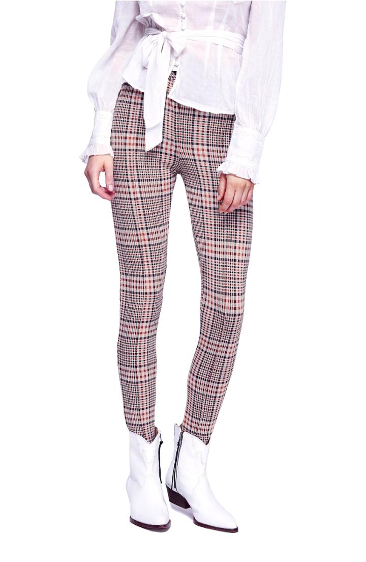 Women's Free People Carnaby Plaid Pants - Orange