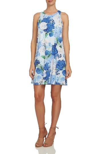 Women's Cece Hydrangea Print Twist Back Knit Dress