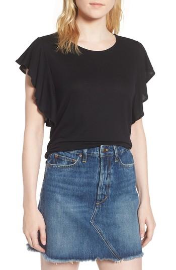 Women's Joe's Kimber Flutter Sleeve Tee - Black