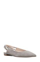 Women's Nine West Angariah Slingback Flat .5 M - Grey