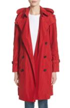 Women's Burberry Amberford Taffeta Trench Coat With Detachable Hood Us / 38 It - Red