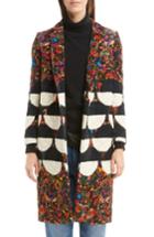 Women's Dries Van Noten Mix Print Quilted Velvet Coat Us / 34 Fr - Red
