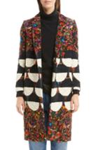 Women's Dries Van Noten Mix Print Quilted Velvet Coat Us / 34 Fr - Red