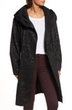 Women's Mycra Pac Designer Wear 'donatella' Reversible Dot Pleat Hood Packable Travel Coat