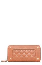 Women's Freida Rothman Quilted Leather Zip Around Wallet - Pink