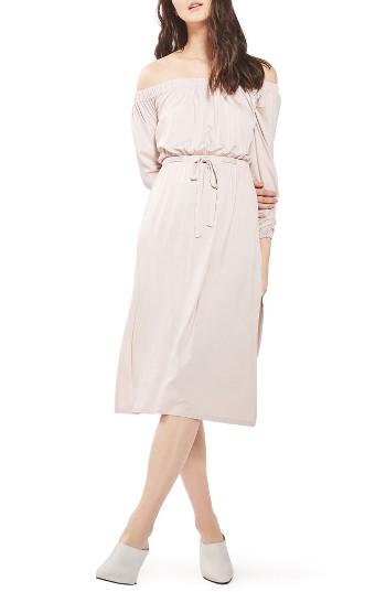 Women's Topshop Bardot Blouson Midi Dress Us (fits Like 0) - Pink