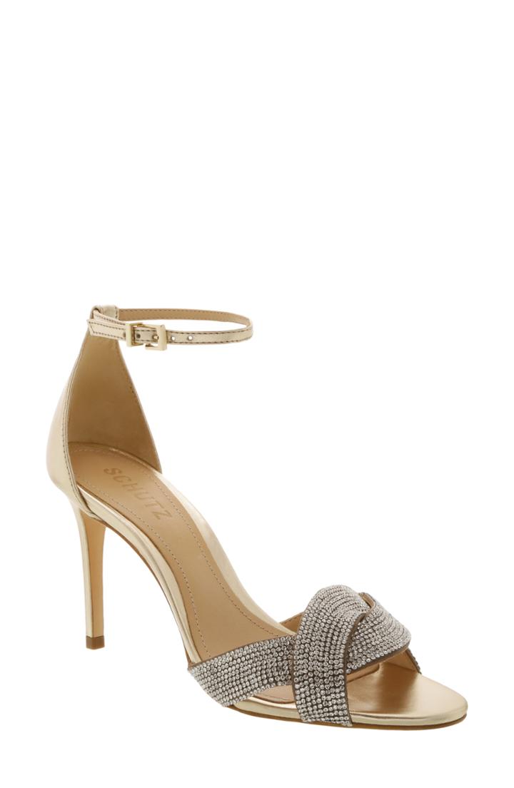 Women's Schutz Jolita Ankle Strap Sandal .5 M - Metallic