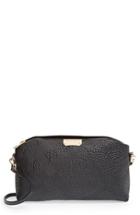 Burberry 'small Chichester' Check Embossed Leather Crossbody Bag - Black