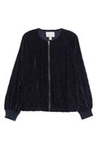 Women's Hinge Quilted Velvet Jacket, Size - Blue