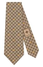 Men's Gucci Gg Bee Silk Tie, Size - Brown