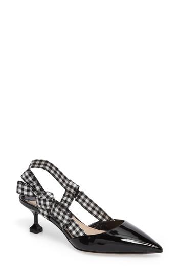 Women's Miu Miu Slingback Bow Pump Us / 35eu - Black