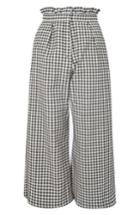 Women's Topshop Ruffle Trim Gingham Trousers Us (fits Like 2-4) - Black