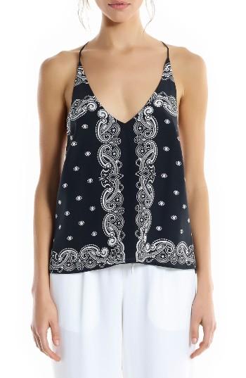 Women's Kendall + Kylie Bandana Silk Camisole - Black