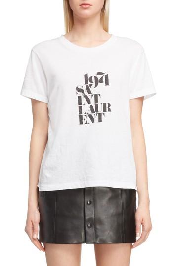 Women's Saint Laurent 1971 Graphic Tee - White