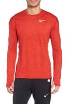 Men's Nike Running Dry Element Long Sleeve T-shirt, Size - Red