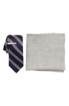 Men's The Tie Bar Edison Stripe 3-piece Skinny Tie Style Box, Size - Purple