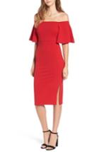 Women's Soprano Off The Shoulder Ponte Body-con Dress - Red