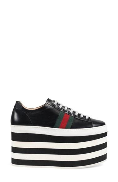 Women's Gucci Peggy Platform Sneaker .5us / 39.5eu - Black