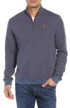 Men's Johnnie-o Emmett Stripe Quarter Zip Pullover, Size - Blue