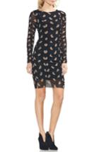 Women's Vince Camuto Paisley Estate Mesh Body-con Dress, Size - Black