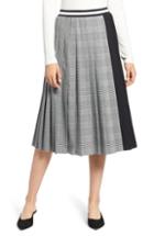Women's Halogen Plaid A-line Skirt, Size - Black