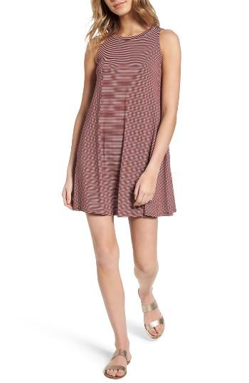Women's Soprano Stripe Shift Dress - Burgundy